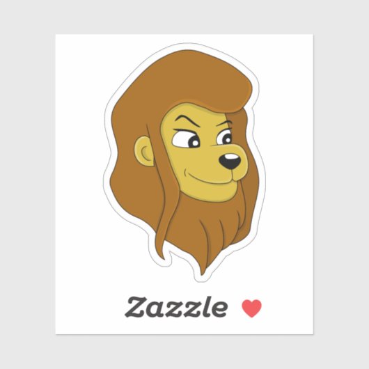 Cartoon Lion's kop - vinylsticker Sticker (Vel)