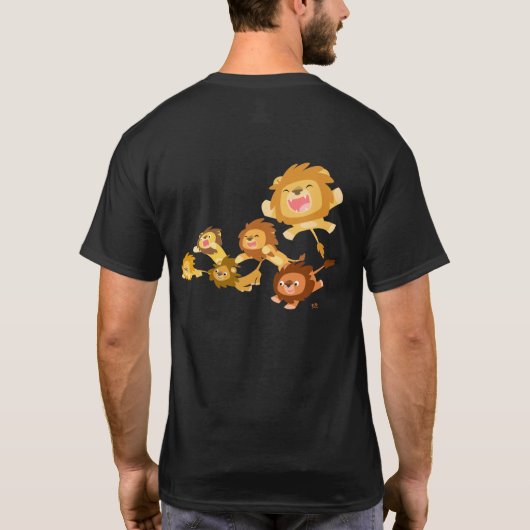 Cartoon Lions' Parade T-shirt (achterkant) (Achterkant)