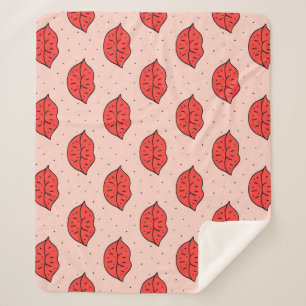 Cartoon lippen: feministische doodle patroon. sherpa deken