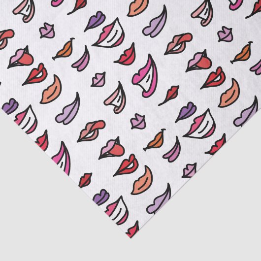 Cartoon Lipstick Smile Fun Pattern Tissuepapier (Detail)