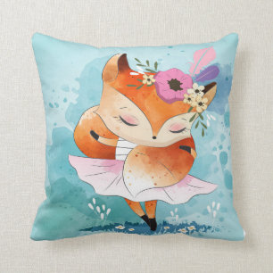 Cartoon Little Fox Lieve Fox Floral Gift Kussen