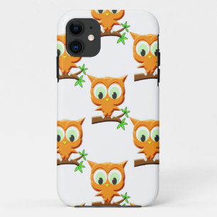 Cartoon Little Owl on Branch Pattern Case-Mate iPhone Case