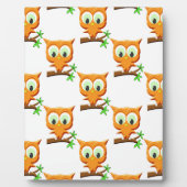 Cartoon Little Owl on Branch Pattern Fotoplaat (Voorkant)