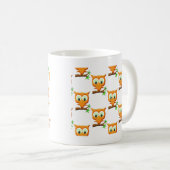 Cartoon Little Owl on Branch Pattern Koffiemok (Voorkant rechts)