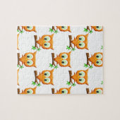 Cartoon Little Owl on Branch Pattern Legpuzzel (Horizontaal)