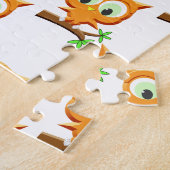 Cartoon Little Owl on Branch Pattern Legpuzzel (Zijkant)