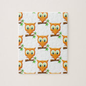 Cartoon Little Owl on Branch Pattern Legpuzzel (Verticaal)