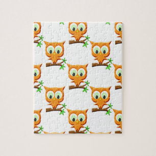 Cartoon Little Owl on Branch Pattern Legpuzzel