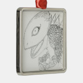cartoon lizard monster metalen ornament (Rechts)