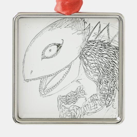cartoon lizard monster metalen ornament (Voorkant)