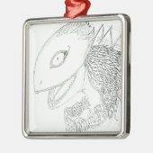 cartoon lizard monster metalen ornament (Links)