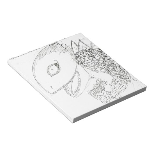 cartoon lizard monster notitieblok (Schuin)