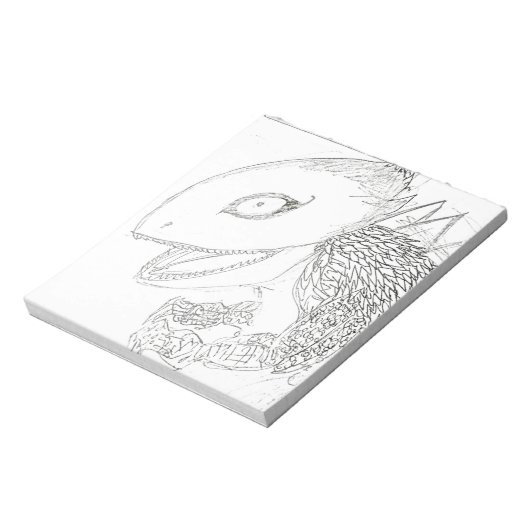 cartoon lizard monster notitieblok (Linkerzijde)