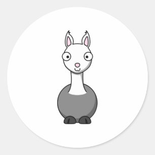 Cartoon Llama Ronde Sticker