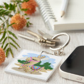 Cartoon Llama Sleutelhanger (Voorkant Rechts)