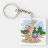 Cartoon Llama Sleutelhanger (voorkant)