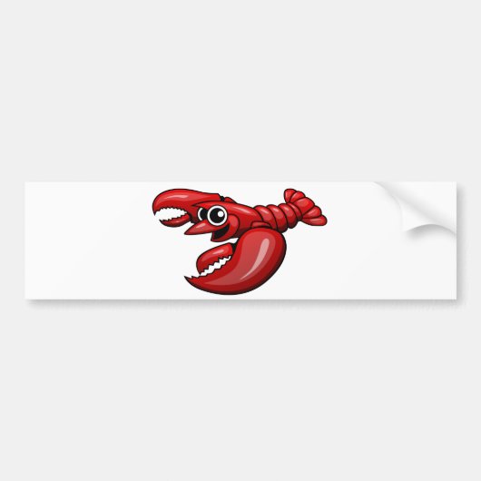 Cartoon Lobster Bumpersticker (Voorkant)