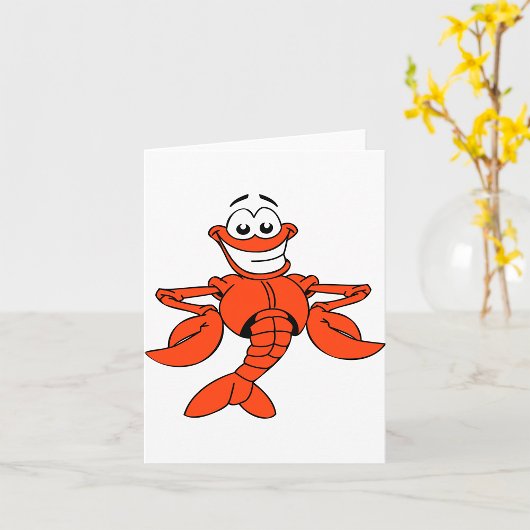 Cartoon Lobster Note Cards Kaart