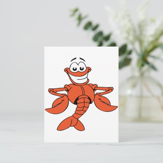 Cartoon Lobster-uitnodigingen Kaart (Staand voorkant)