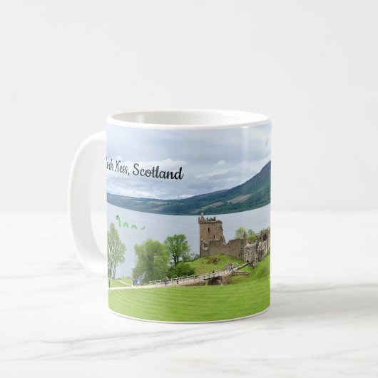 Cartoon Loch Ness Monster Funny Scotland Gift Koffiemok (Voorkant links)