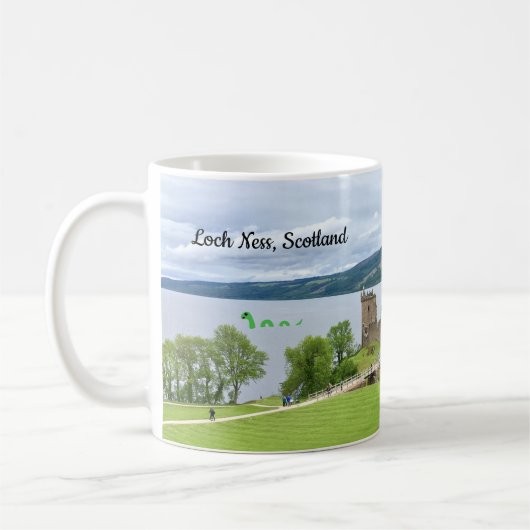 Cartoon Loch Ness Monster Funny Scotland Gift Koffiemok (Links)