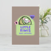 Cartoon Logo Cute Character Baby Clothes Art Kaart (Staand voorkant)