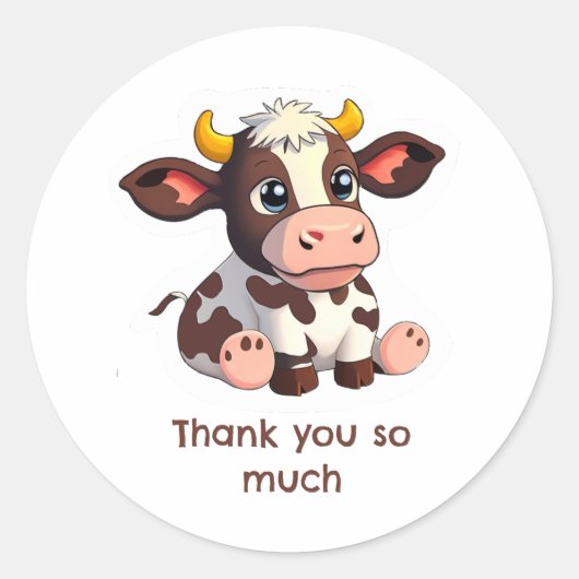 Cartoon Lola cow sticker for thanks. (Voorkant)
