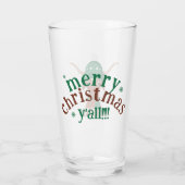 Cartoon Longhorn in Groene Ski Pet en Sjaal Glas (Achterkant)