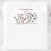 Cartoon Lopards met Cute Gezegde Ovale Sticker (Tas)