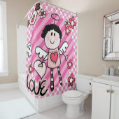 Cartoon Love Angel Douchegordijn (In situ)
