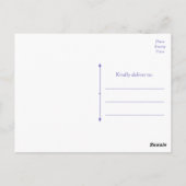 Cartoon Lovebirds Paarse liefde bruiloft Briefkaart (Achterkant)