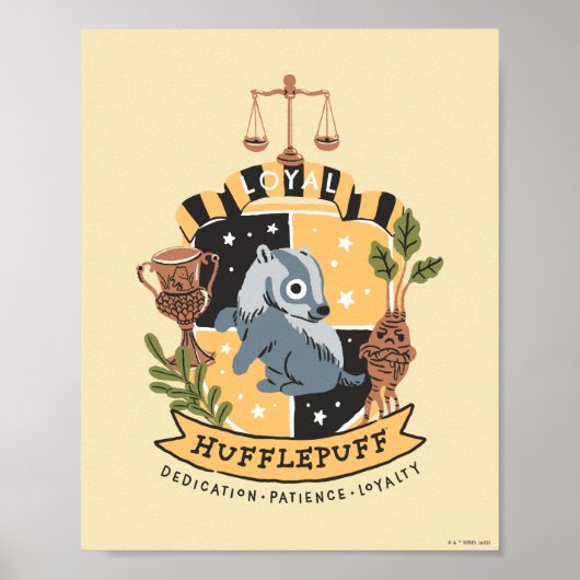 Cartoon Loyal Hufflepuff Poster (Voorkant)