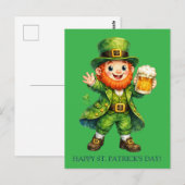 Cartoon Lucky Leprechaun St. Patrick's Day Kaart (Voorkant / Achterkant)