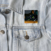 Cartoon Lucy Vierkante Button 5,1 Cm (In situ)
