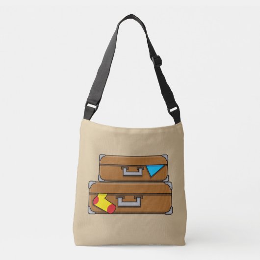 Cartoon Luggage Crossbody Tas (Voorkant)