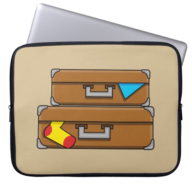 Cartoon Luggage Laptop Sleeve (Voorkant)