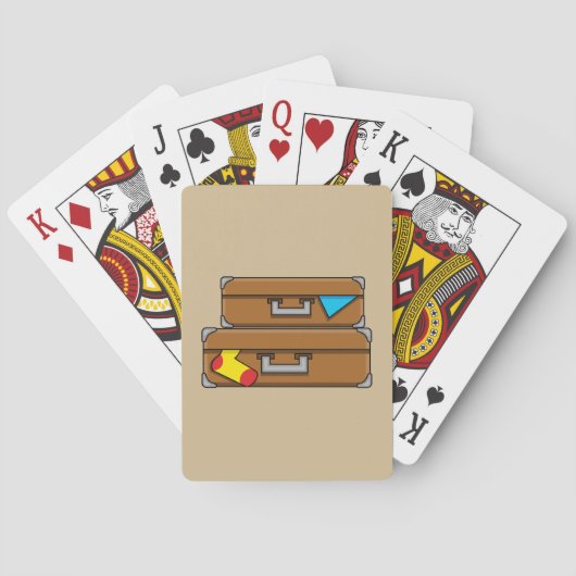 Cartoon Luggage Pokerkaarten (Achterkant)