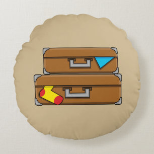 Cartoon Luggage Rond Kussen