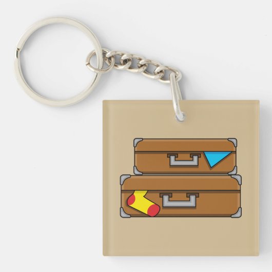 Cartoon Luggage Sleutelhanger (Voorkant)