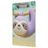 Cartoon luiaard hangend aan een tak van een boom klembord (Links)