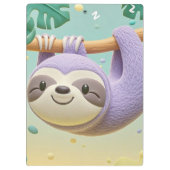 Cartoon luiaard hangend aan een tak van een boom klembord (Achterkant)