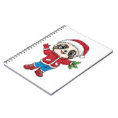 Cartoon luiaard met kerst notitieboek (Linkerzijde)