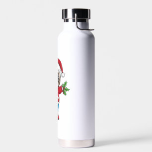Cartoon luiaard met kerstversiering waterfles