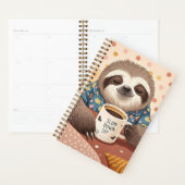 Cartoon luiaard met overdreven slaperige ogen planner (Display)