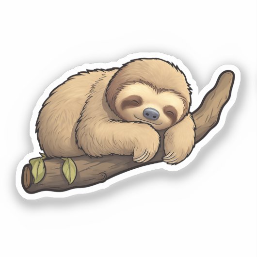 Cartoon luiaard sticker (Voorkant)