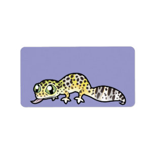 Cartoon Luipaardgekko Etiket
