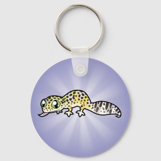 Cartoon Luipaardgekko Sleutelhanger (Voorkant)