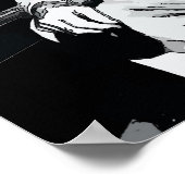 Cartoon luisteren naar poster (Hoek)