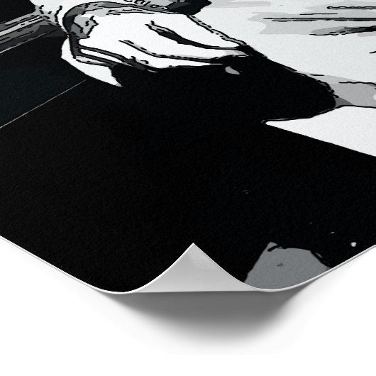 Cartoon luisteren naar poster (Hoek)