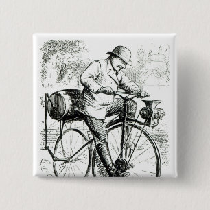 Cartoon maakt grappen over de vroege dagen van fie vierkante button 5,1 cm